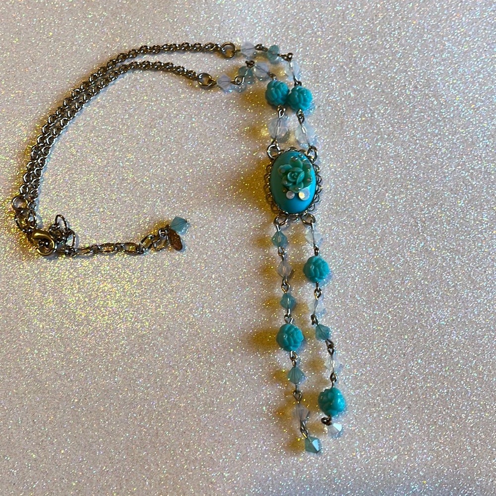 Tarina Tarantino Blue Rose Necklace